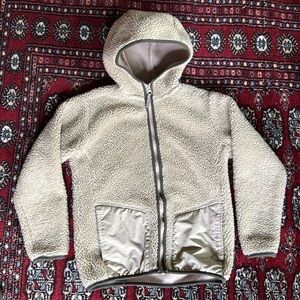 Lands End Fleece Sherpa Jacket, Hooded Size 8